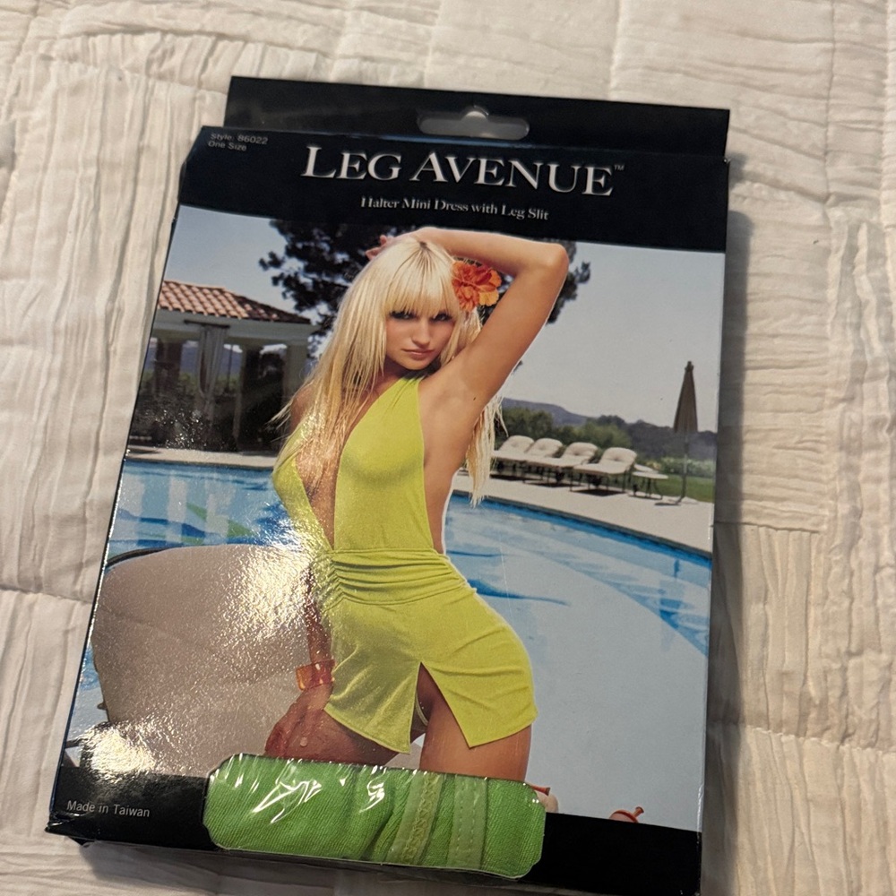 Leg Avenue Vibrant Yellow Halter Dress